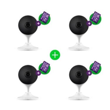 Imagem de Kit Câmera Inteligente Intelbras Im3 C com MicroSD 32GB Branca - 4 uni