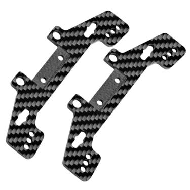 Imagem de WEFEINO 2Pcs Carbon Fiber Front Rear Shock Absorber Mount Upgrade Parts for Tamiya TT02 1/10 RC On Road Touring Car