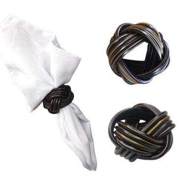 Imagem de Anel argola porta guardanapo entrelaçado para mesa posta-01 unidade - 