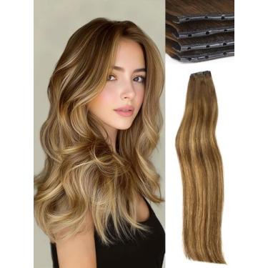 Imagem de Extensões de cabelo WIGNEE 16" Remy Double Weft Honey Blonde