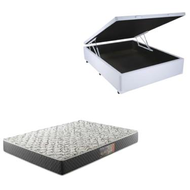 Imagem de Cama Box Baú Blindada com Colchão de Espuma D33 20cm (CORINO BRANCO, Casal)