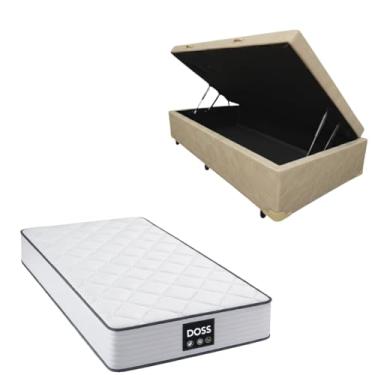 Imagem de Cama Box Baú Blindada com Colchão Doss Molas Ensacadas 30cm (CORINO BEGE, Solteiro)