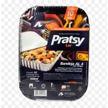 Imagem de Bandeja De Alumínio Com Tampa 960Ml - Kit 10 Unidades