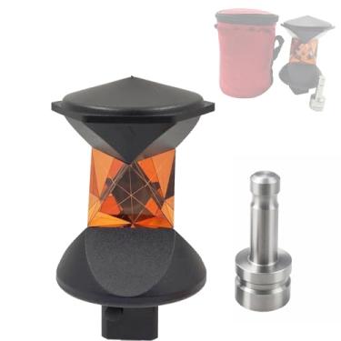 Imagem de ylbtkioe Refletor de prisma de substituição GRZ4 de 360 graus, compatível com prisma robótico de topografia de estação total estilo suíço com adaptador incluído