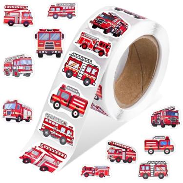Imagem de 500PCS Firefighter Stickers Roll, Self-Adhesive Fire Sticker, Waterproof Fire Truck Stickers, for Handmade Reward Incentive Envelope Closures, School Family Party Supplies, Fires Prevention Publicity