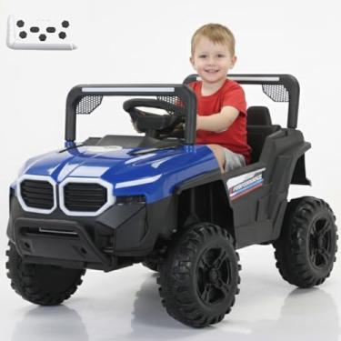 Imagem de Mini Carro Elétrico Infantil 12V Até 30Kg Baby Style Carrinho Veículo Baterial Recarregável com Controle Remoto MP3 Luz e Som LED Segurança e Diversão para Crianças de 3 Anos+ (Azul)