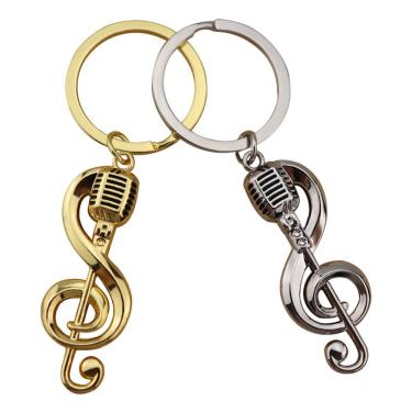 Imagem de Conjunto de chaveiros Creative Music Note e Microfone Metal
