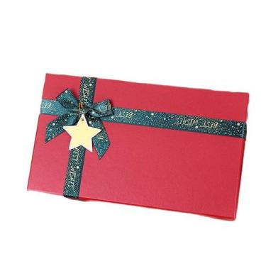 Imagem de Caixa de presente de Natal de papelão vermelho 15x11x7cm com tampa e f