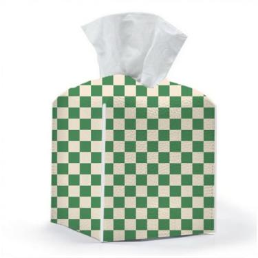 Imagem de Capa de caixa de lenços, suporte de caixa de lenços, quadrado com fundo de cinto, organizador decorativo de couro PU para mesa, bancada, banheiro, carro, escritório, cômoda, cozinha, cabeceira