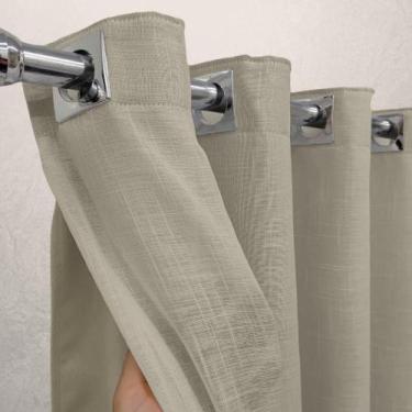 Imagem de Cortina Voil Gaze Linho 2,80X2,30 Forro Blackout Alto Padrão - Confecc