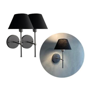 Imagem de Kit 2 Arandelas Luminárias De Parede Clássica Vintage Interna com Cúpu