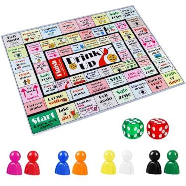 Imagem de HeDerzel Leather Mat Drinking Board Game, Drink Up Board Game, Funny Party Interactive Drinking Games for Adults Party, Bachelorette Party, Family Play, Game Night, Age 21+, 2-8 Players