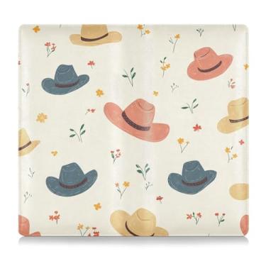 Imagem de CEBUGI Bonitos chapéus de cowboy para registro de carro e porta-luvas, porta-luvas, carteira para organizador de documentos, 12,5 cm x 24 cm