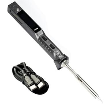 Imagem de Ferro de Solda TS101 65W Portátil Digital com Ponta -B2 Cabo USB-C Entrada Energia PD Display LCD Programável Temperatura Ajustável Auto-Hibernação Ve