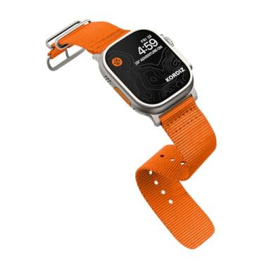 Imagem de KORDIZ Pulseira de nylon para Apple Watch Ultra e Ultra 2 (49 mm), pulseira esportiva de ajuste grande para homens, pulseira de nylon macio, respirável e resistente à água, design robusto ajustável