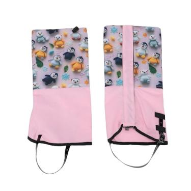 Imagem de Luocute Polainas de Neve Infantis, Tecido Oxford 300D 600D à Prova de Chuva Com Parte Superior Elástica e Tira Antiderrapante de TPU para Caminhadas, Esqui, (Estilo de pássaro antártico que não voa)