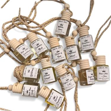 Imagem de Glitzarati Atelier Luxe Difusor de carro para pendurar Volume II, vidro recarregável com tampa de madeira, óleo de fragrância premium, 8 ml | Escolha seu perfume | Maçãs (Farmstand Apples)