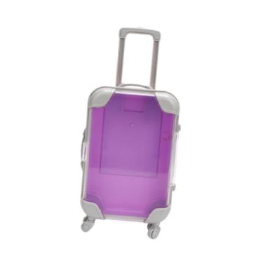 Imagem de MERIGLARE Mini mala de viagem caixa de armazenamento de bagagem caixa de embalagem de lembrancinhas de festa acessórios para casa de bonecas mala de bonecas em, Roxo