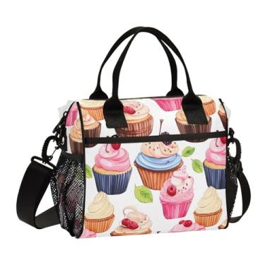 Imagem de GAIGEO Lancheiras térmicas brancas para adultos, lancheira feminina com alça, lancheiras para escola, M