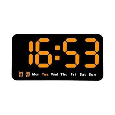 Imagem de Relógio De Parede LED Com Controle De Voz, Grande Display Digital, Tem