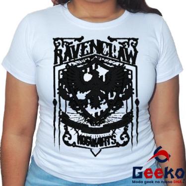 Imagem de Baby Look Corvinal 100% Algodão Harry Potter Blusa Feminina Hogwarts R