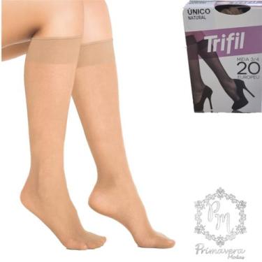 Imagem de Meia Feminina 3/4 Trifil Fio 20 Europeu, Natural, Único