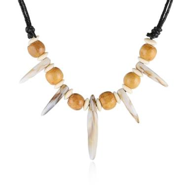 Imagem de STWTR Colar estilo tribal – Colar de dente viking, colar de selva, homem das cavernas ou colar de oração indiano pré-histórico para homens e mulheres com corda ajustável, Resina, Sem Pedra Preciosa