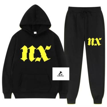 Imagem de Conjunto Moletom Canguru + Calça Jogger NX Zero Banda de Rock Unissex,