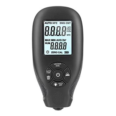 Imagem de aqxreight Testador de Espessura de Tinta, Medidor de Revestimento Digital de 0 a 2.000um Com Grande Display LCD Retroiluminado, para Medição de Revestimento Não Metálico de Filme de (Preto)