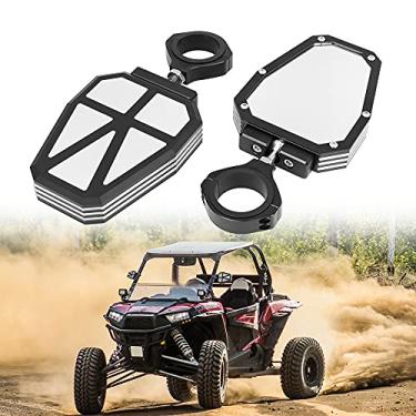 Imagem de Motobiker Para Polairs RZR 1000 XP para Yamaha Rhino 1,75 polegadas UTV SXS Gaiola de rolo Espelhos retrovisores convexos para Can-Am Commander 1000 (preto)