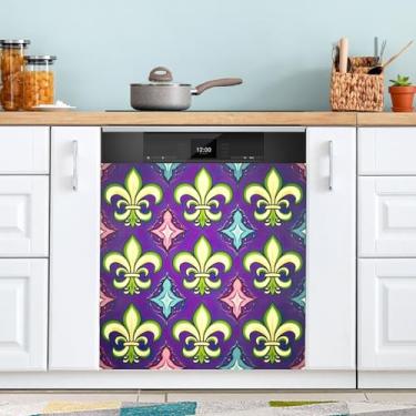 Imagem de ATTX Capa magnética para lava-louças Mardi Gras | Adesivo decorativo de eletrodomésticos de 58 x 66 cm para armários domésticos e eletrodomésticos (57)