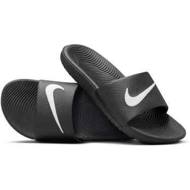 Imagem de Nike Sandália masculina Kawa Slide (GS/PS), Preto/branco, 2 Little Kid