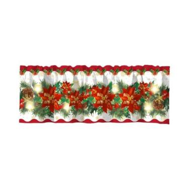 Imagem de Cortinas Curtas De Natal Para Janela, Decorações Para Casa, Cozinha E 
