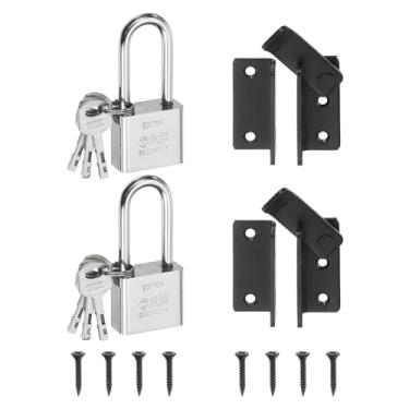 Imagem de PATIKIL 2 peças 3 mm trinco de portão, aço inoxidável 304 de abertura direita, parafuso deslizante para portas de quarto, portas de banheiro, armários janelas, preto