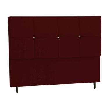 Imagem de Cabeceira Estofada Box Casal Queen Size Encosto Para Cama Civic 164x126 Cm Marsala