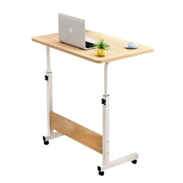 Imagem de Mesa Lateral Ergonômica Multiuso Com Altura Regulavel E Rodinhas Mesinha Notebook Laptop Cama Sofá Ajustavel Cor Madeira Luvinco