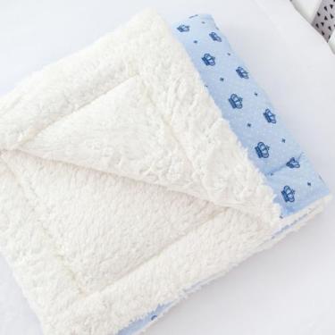 Imagem de Mantinha Bebê Dupla Face Com Sherpa Cobertor Infantil Grossa - Varias 