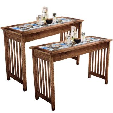 Imagem de Kit 02 Bancadas Cozinha Sala De Jantar Montana Cerâmica 160cm W02 Made