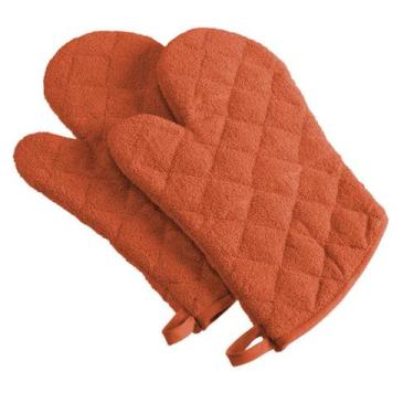 Imagem de Luvas de forno de micro-ondas resistentes ao calor, laranja, conjunto 