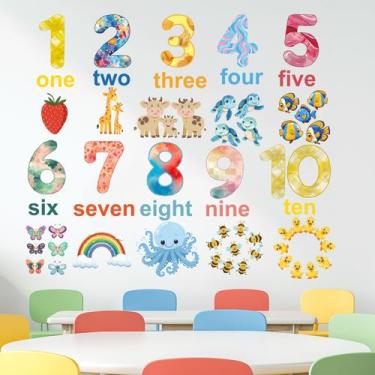 Imagem de Adesivos de parede Cartoon Animal Number PVC Kids 39x90cm - yiweisai