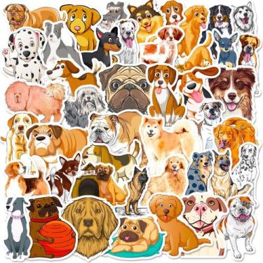 Imagem de Pacote de adesivos Cartoon Dog, 50 unidades, decalques fofos para cach