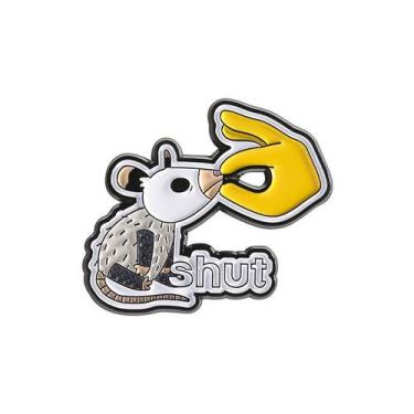 Imagem de Broche Pin Funny Mouse com gestos manuais em liga de desenho animado -