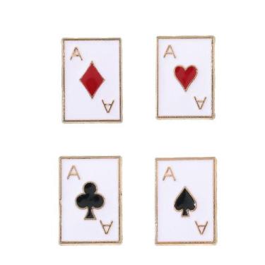 Imagem de Conjunto de broches Creative Poker Ace Card Alloy, blusa retrô - yiwei