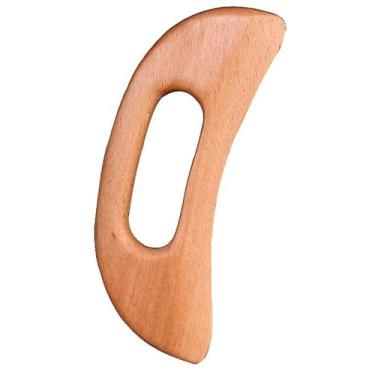 Imagem de Ferramenta de massagem Gua Sha, madeira de faia, para terapia de raspa