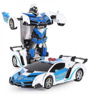 Imagem de Transformação de carros robóticos de brinquedo com controle remoto par