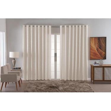 Imagem de cortina jacquard luxo em tecido semi blackout sala 4,00x2,80 - B.F CON