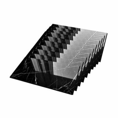 Imagem de Kit 10 Placa Adesiva  Mármore Piso Vinílico Decoração Lavável Adesivo 