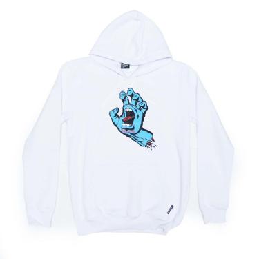 Imagem de Moletom Santa Cruz Canguru Screaming Hand Front - Branco-Masculino