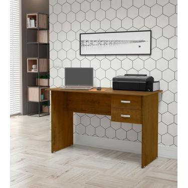 Imagem de Mesa Computador Quarto Escritorio Master 2 Gavetas - EJ Móveis, Malbec