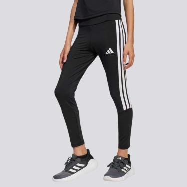 Imagem de Calça Legging Adidas 3 Stripes Juvenil Preta e Branca-Feminino